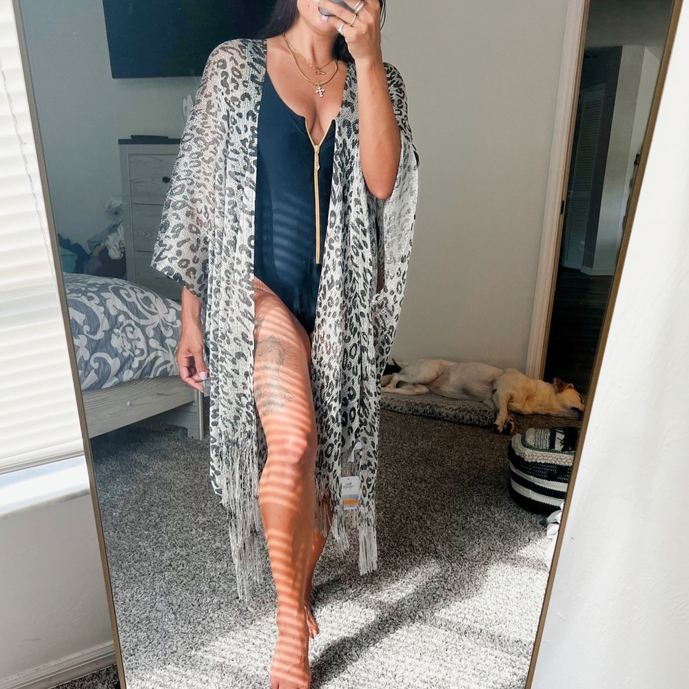 Silver kimono Coverup